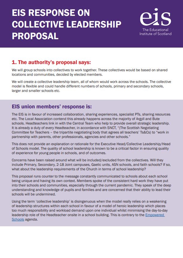 EIS Response on Collective Leadership